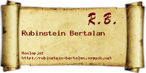 Rubinstein Bertalan névjegykártya
